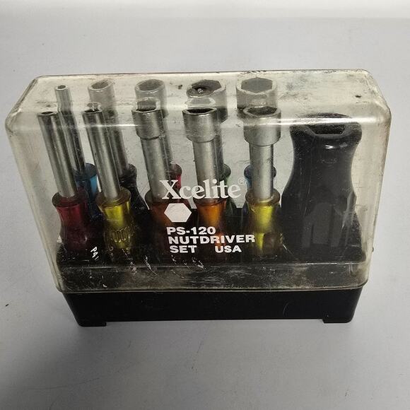 Xcelite PS-120 Nut Driver 11 Piece Set Torque Amplifier TA-2 Made USA Nice Shape - Picture 1 of 5